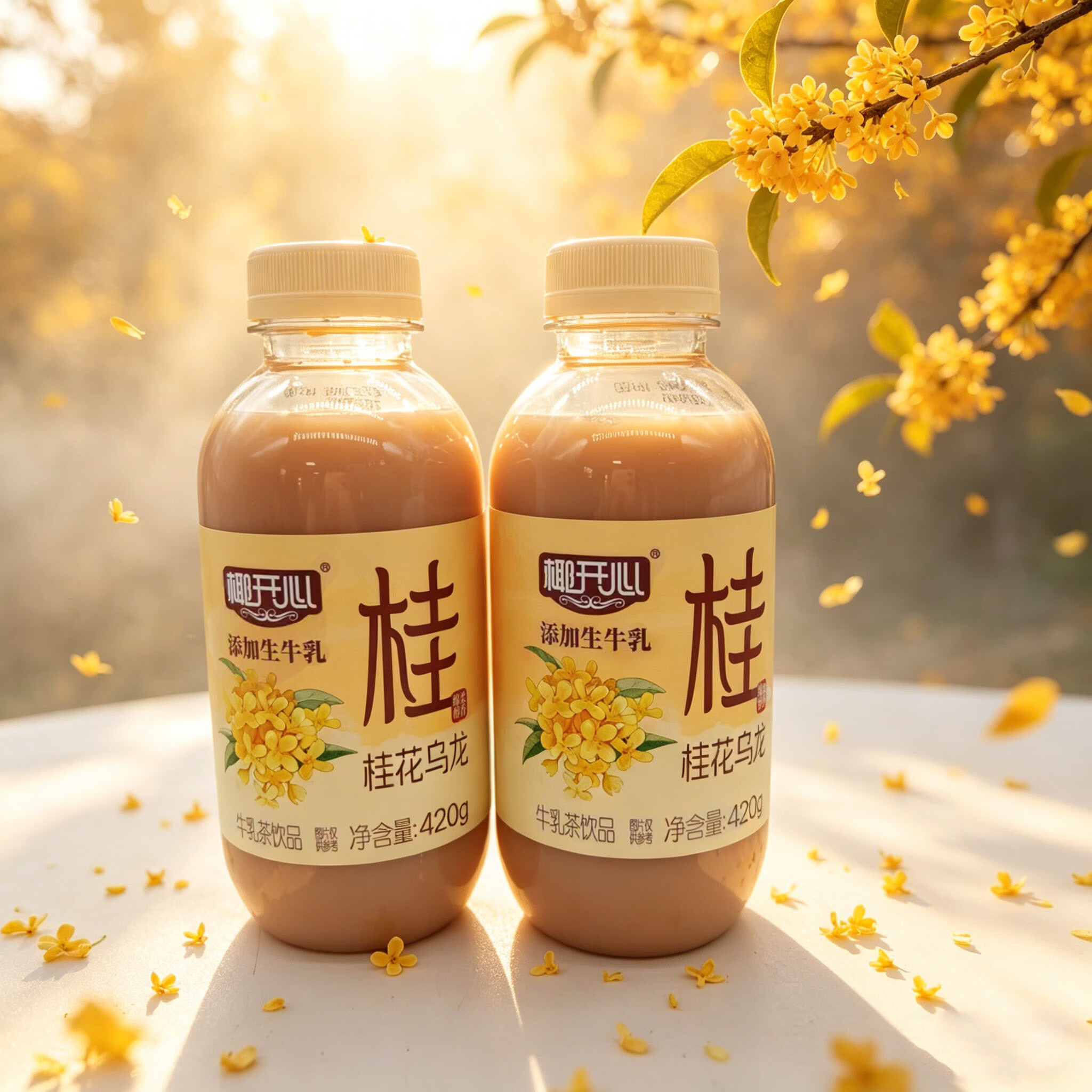 椰开心桂花乌龙牛乳茶 420g 添加生牛乳奶茶饮品整箱 420g桂花乌龙牛乳茶*15瓶【整箱】