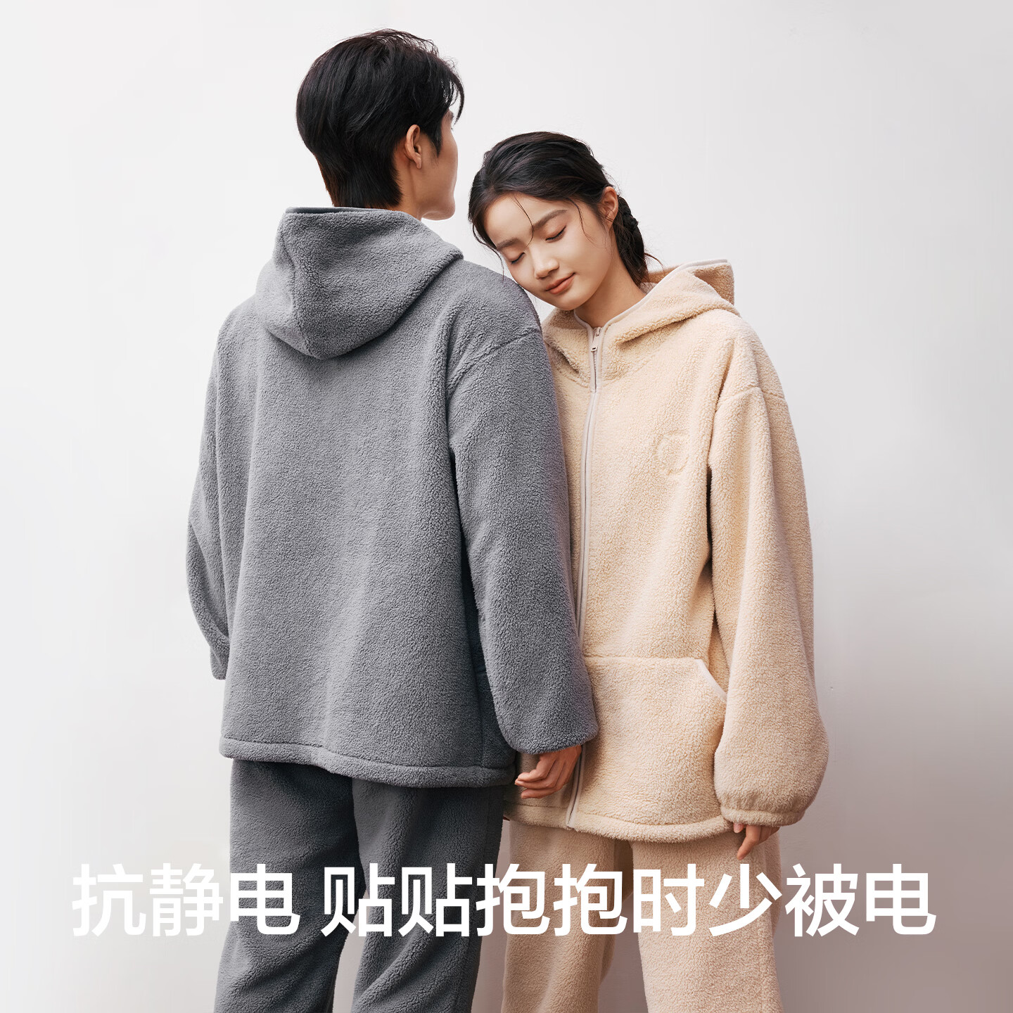 有棵树【清仓特惠】女士睡衣女仿羊羔绒加厚可外穿秋冬季情侣家居服男士 【男款】优雅灰 2XL