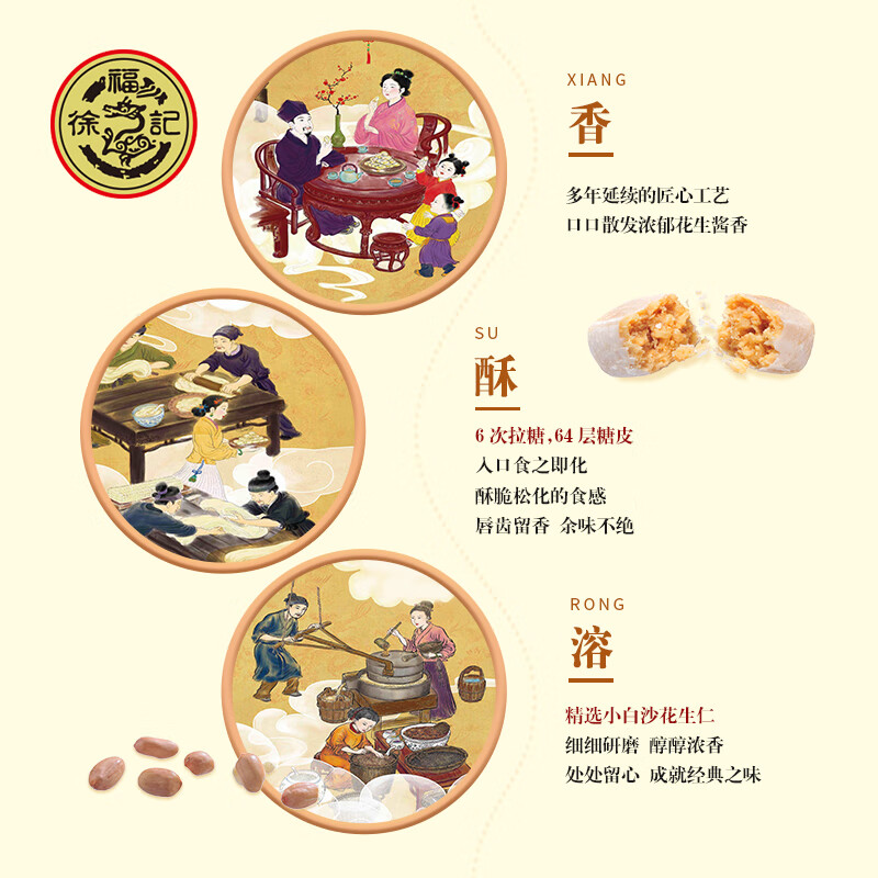 徐福记酥心糖混合口味黑芝麻落花生果仁杏仁椰蓉结婚喜糖散装糖果批发2 混合酥心糖500g(约36颗)