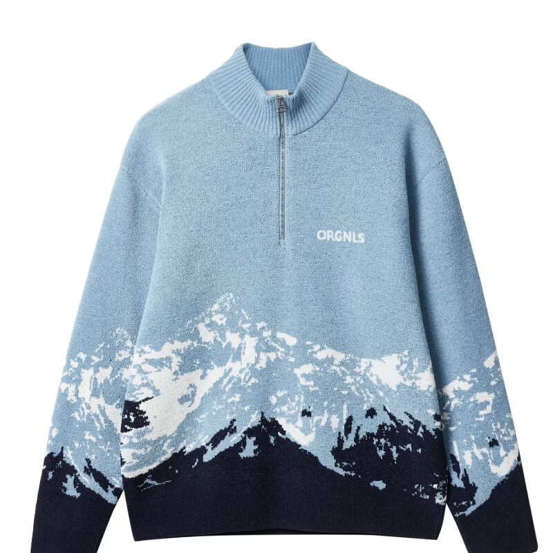 杰克·琼斯(JACK&JONES)【北欧的山】2026年秋冬季新款男士针织衫半拉链领休闲打底毛衣 C40油画蓝 常规 XS (165)