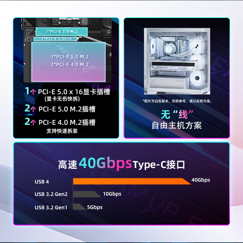 技嘉 背插小雕B850 AORUS STEALTH WIFI7 DDR5 图 4