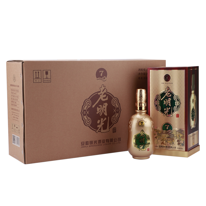 明光老明光酒 七年绵柔型40度 450ml*4瓶 7年陈白酒 整箱装 450ml*4瓶