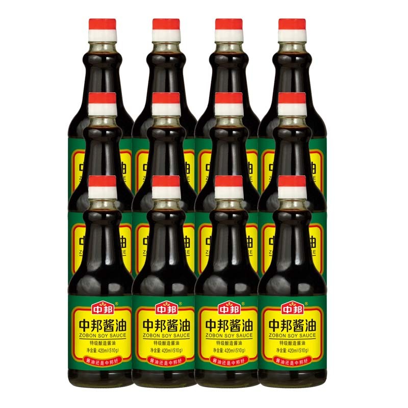 中邦酱油420ml*12瓶海鲜生抽调味汁