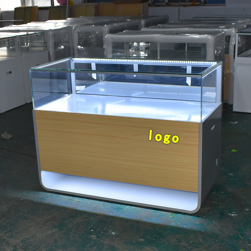 羊脂月移动珠宝柜新款手机柜台靠墙前开门铁制玻璃展示柜台店 3.