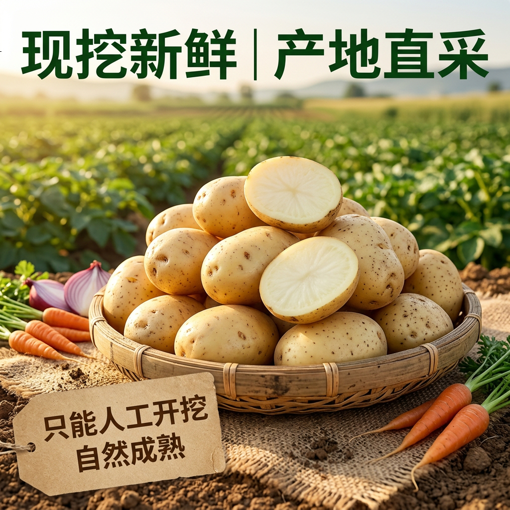 贵州白心土豆《10斤装试吃装》农家老品种粉糯拉丝现挖洋芋无农药 10斤 精品大果