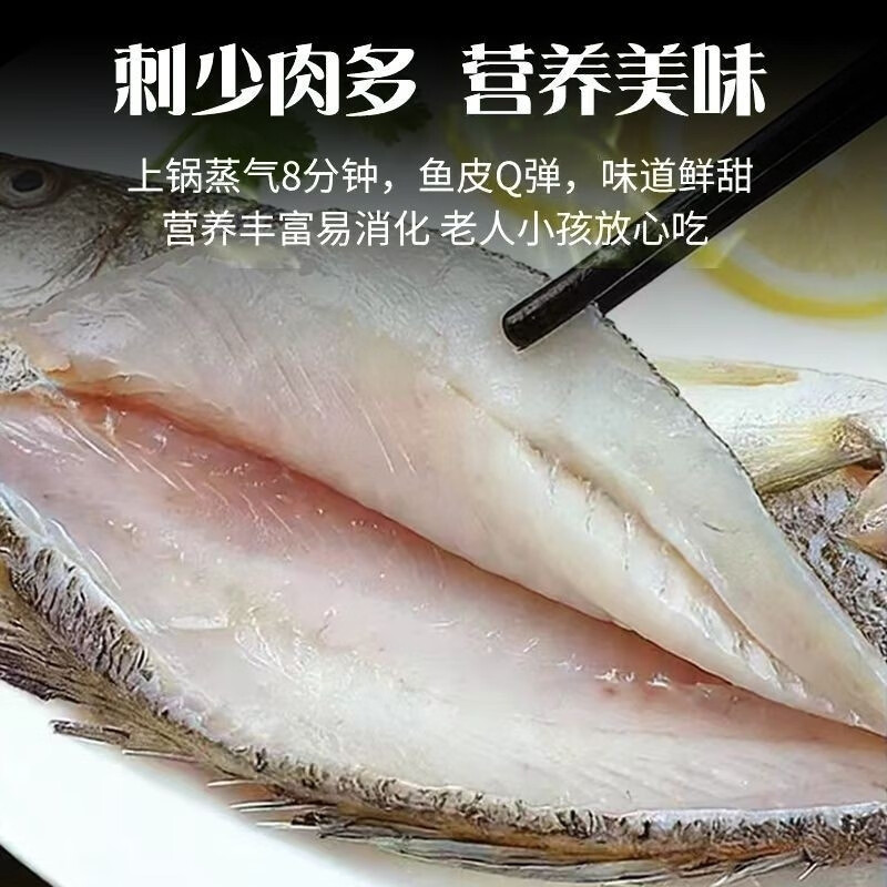 百库三去开背深海鲈鱼 新鲜鲈鱼生鲜鲜活速冻海鲜水产鱼类年货节礼盒 三去海鲈鱼450g*3条