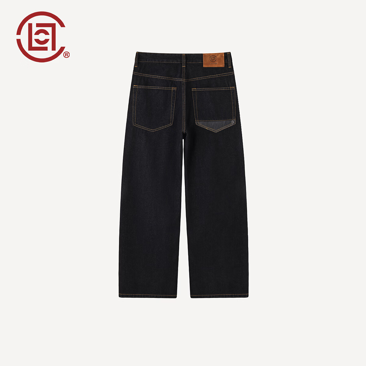 CLOTTEE by CLOT陈冠希街头休闲男士长裤复古阔腿直筒牛仔裤男女同款 原黑色 （爆款） 29 推荐身高体重：160-170cm/50-65kg