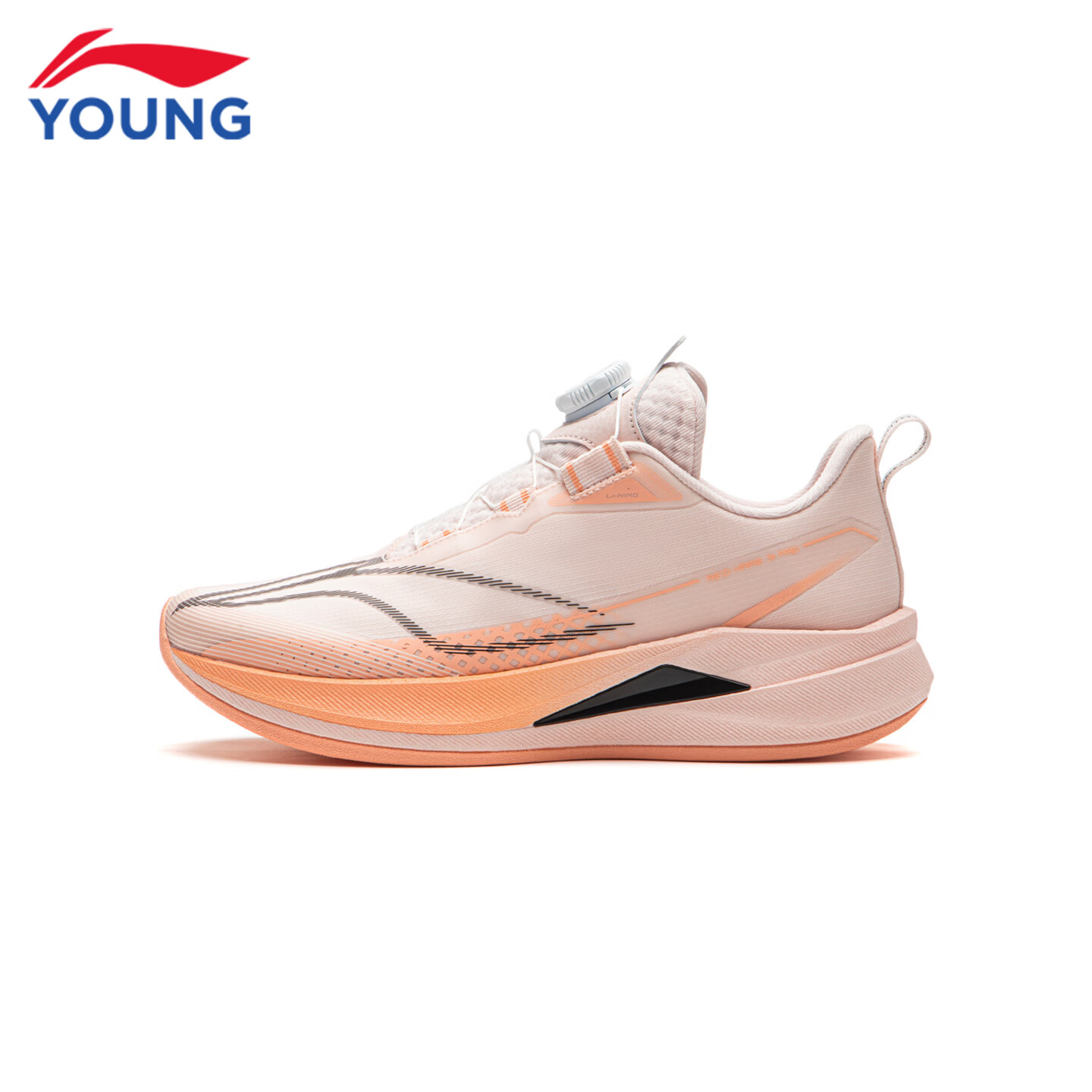 李宁(LI-NING)儿童跑步鞋2026秋冬新款赤兔9PRO男女大童䨻丝轻量高回弹跑鞋 奶昔粉/仙桃粉46-4 赤兔9 PRO 36