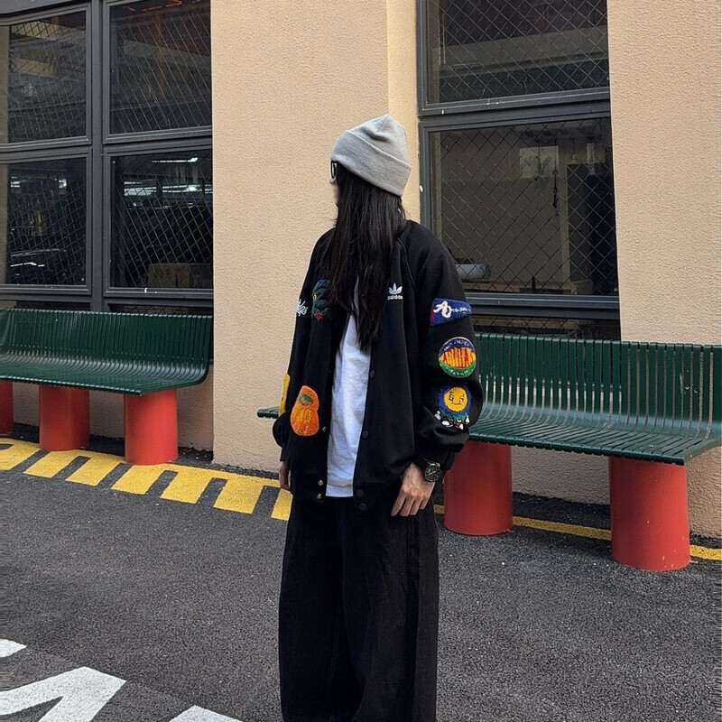 Y-3莆田轻奢三叶草防风保暖春秋夹克情侣装国潮棒球美式外套显瘦爆款 红色 4XL 175-200斤