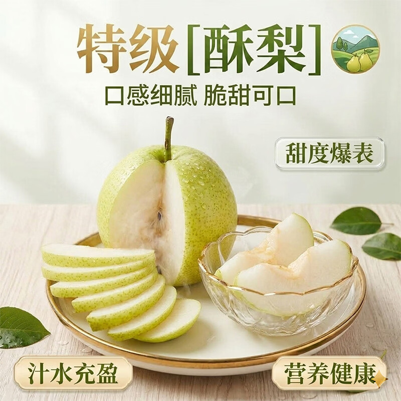 玉芬宁陵酥梨 新鲜应季水果大果脆甜多汁 当季生鲜水果 中秋送礼 净重4.5斤【单果300g+】