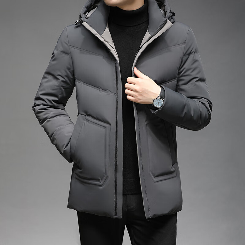 中青年羽绒服男灰鸭绒保暖爸爸装冬季青年外套上衣小杨哥miss同款