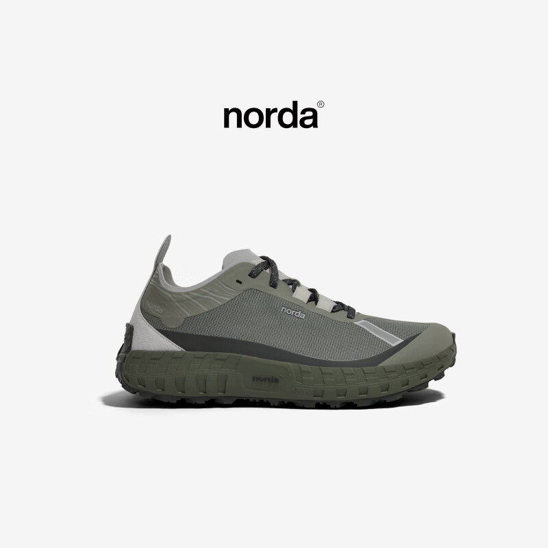 NORDA【新品】 001A男女低帮越野跑鞋Dyneema户外徒步轻便耐磨运动鞋 纹岩绿 43 (男) (建议拍大半码)