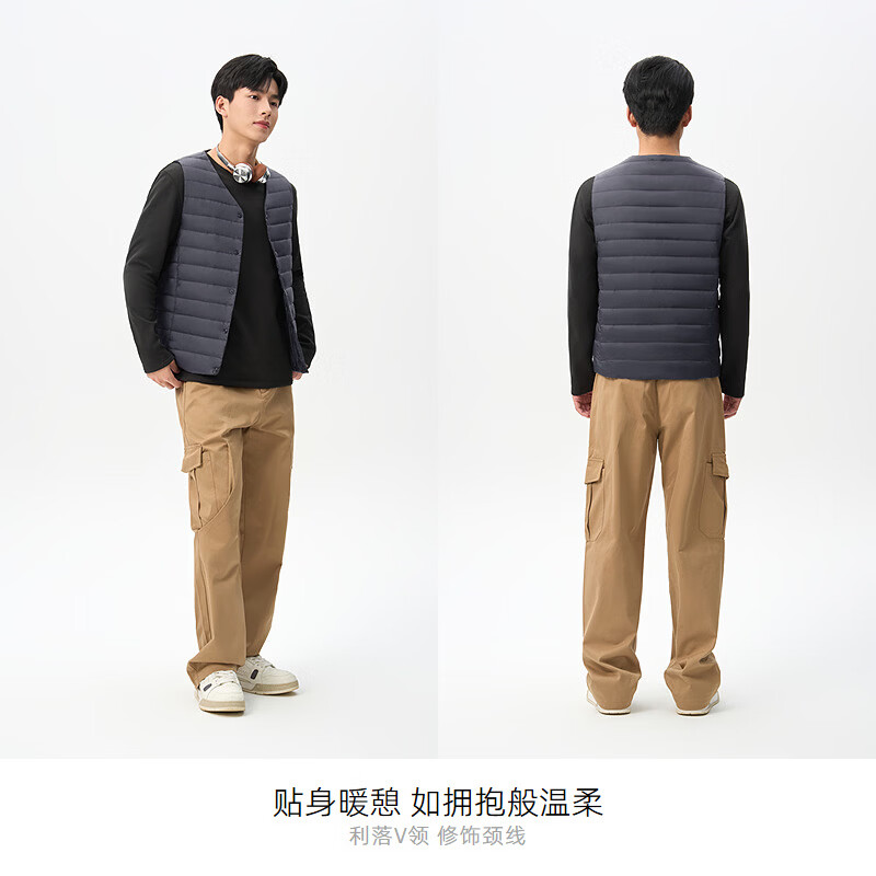 千仞岗新款秋冬季羽绒马甲男士轻薄保暖内胆背心百搭叠穿上衣防寒服 火山灰 2XL (180)