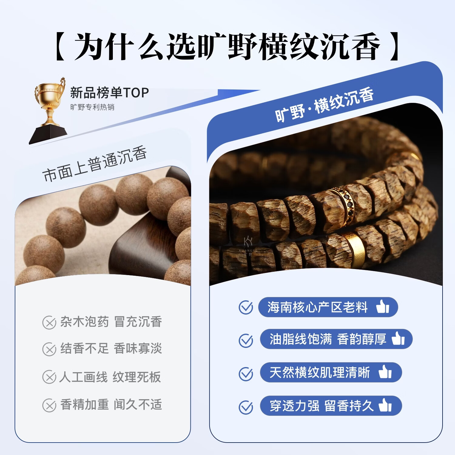旷野KUANGYE横纹沉香手串原创天然种植直切药片归圆醇香木质 精工手工 6MM刀痕无相横纹沉香设计款手串 17cm
