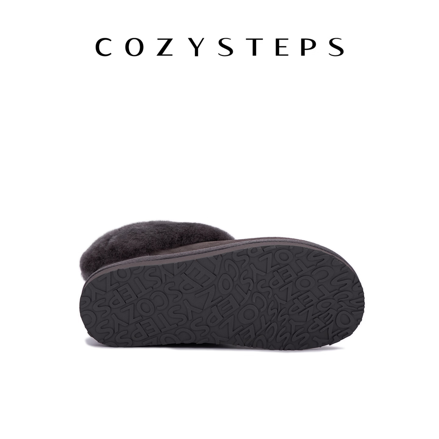 COZY STEPS可至女士26冬季新款翻毛保暖羊皮毛一体雪地靴经典穆勒拖 沥青色 39