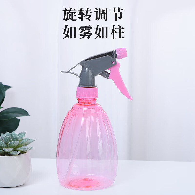 汽车泡沫喷壶糖果色透明喷壶 浇花喷水壶家用手压式喷雾瓶洒水壶 粉色500ML喷壶