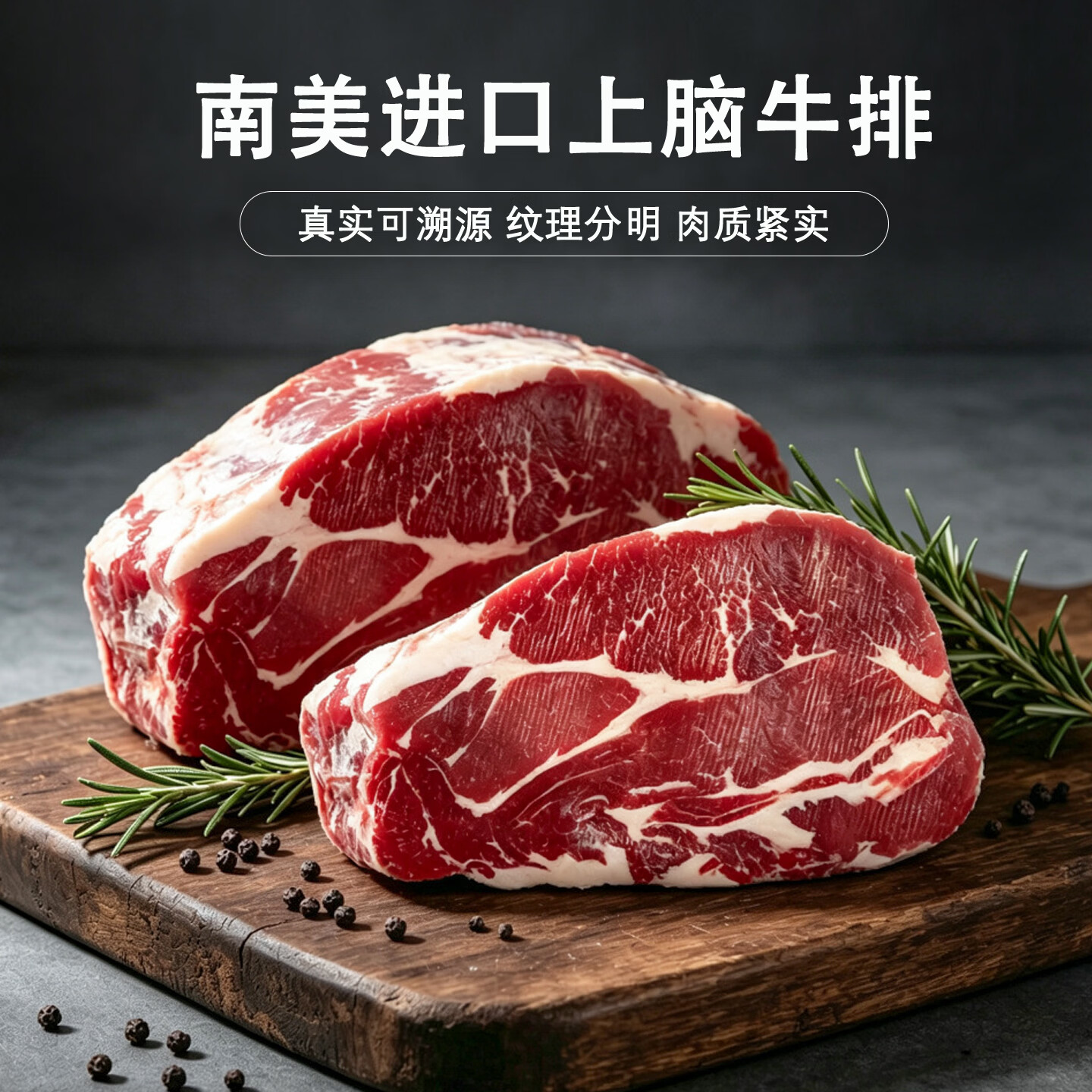 町毗进口原切牛上脑真实整块牛上脑雪花牛肉烧烤火锅牛排寿喜锅食材 进口原切牛上脑10斤 代切成2cm牛排(约有5%损耗)