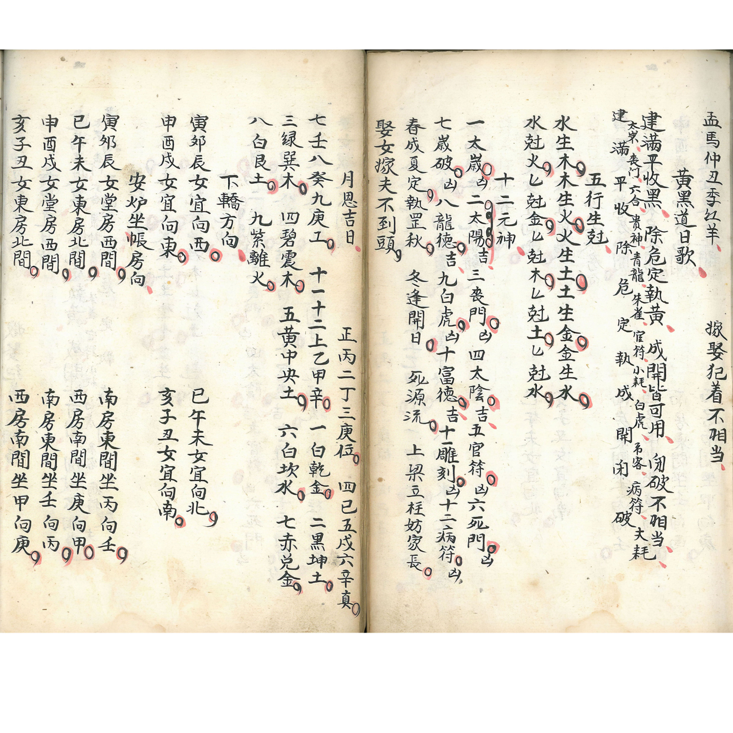 彩色《嫁娶择吉看好秘诀》手工线装筒子页毛笔字帖书法古籍收藏精品 彩色复刻