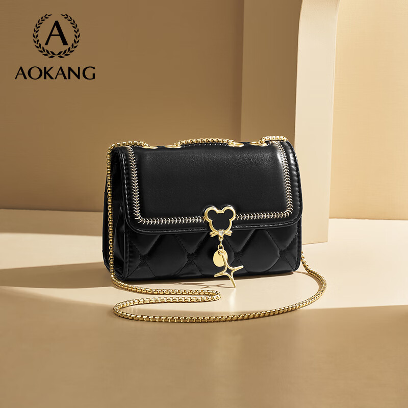 奥康(Aokang)包包女包托特单肩包经典复古斜挎包生日高级感生日礼物送妈妈女友 BG703561-深邃黑