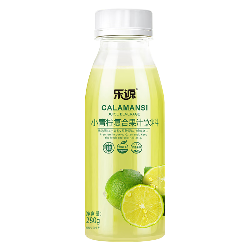 乐源小青柠汁果汁饮料280g含VC聚餐饮品 小青柠复合果汁280g*12瓶