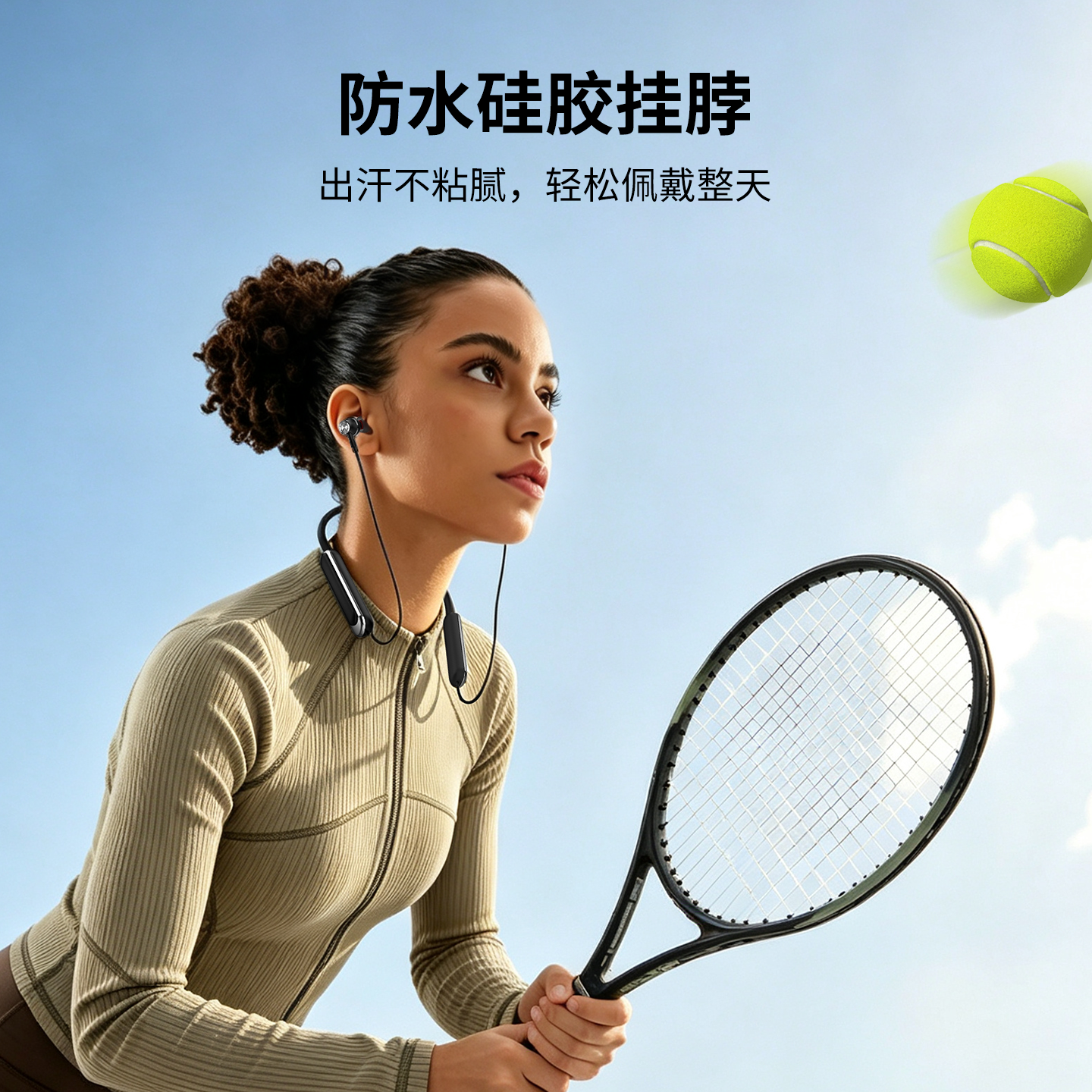 LDNIO力德诺 挂脖/颈式无线蓝牙耳机 跑步运动款 35小时超长续航 【黑色】硅胶材质 | 久带不累 【运动款】35H续航+高清立体声