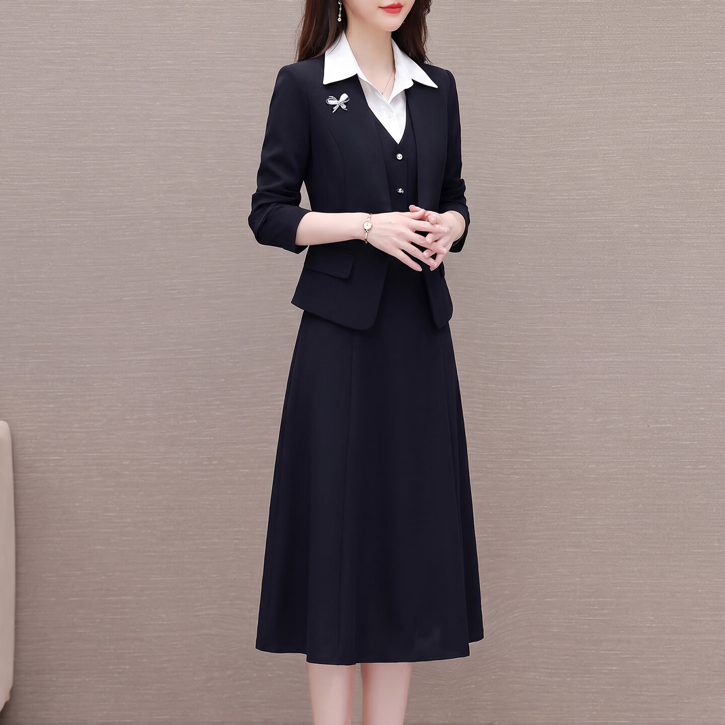 香影纯粉色碎花雪纺连衣裙女2026新款夏季今年流行爆款小个子轻奢高级感 图片色 2XL (建议121-130斤)