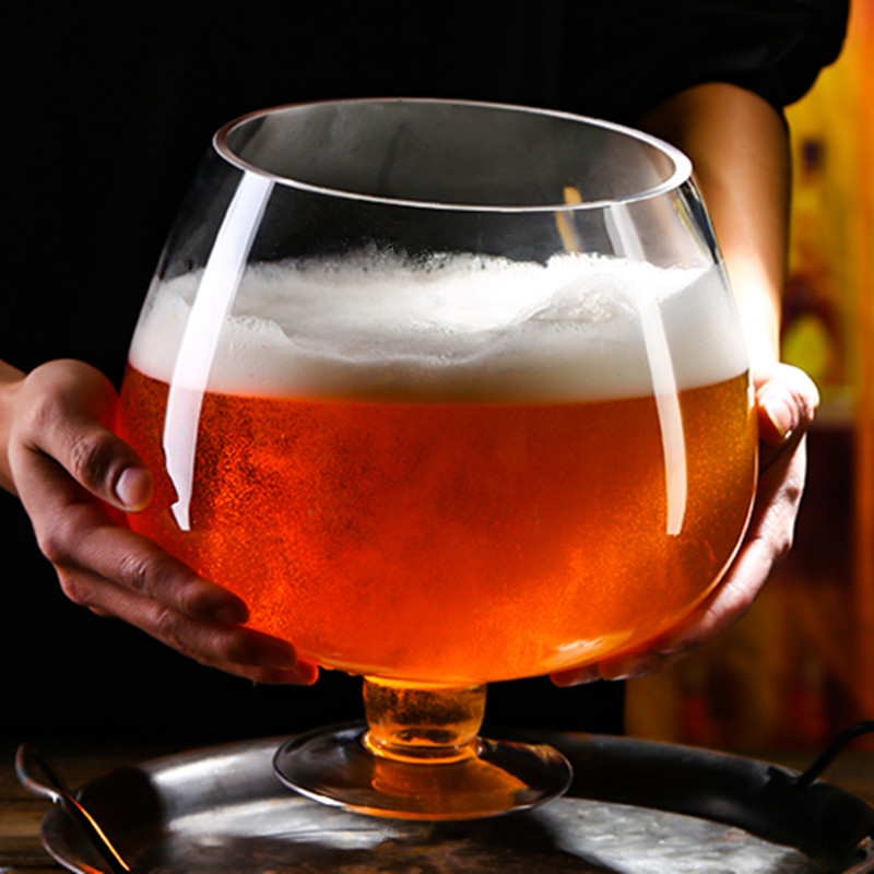 超大啤酒杯喝酒杯啤酒杯网红巨大超大容量啤酒杯超大号酒吧用红酒杯