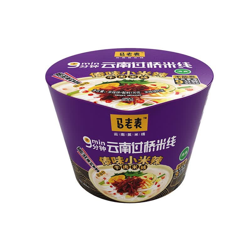 马老表 云南过桥米线综合味桶装120g*6桶 云南特产非油炸泡面方便速食