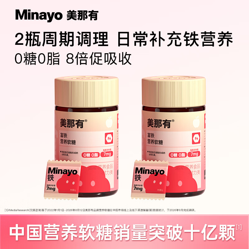 美那有孕妇铁元气软糖60粒2瓶 129元 - 折送网