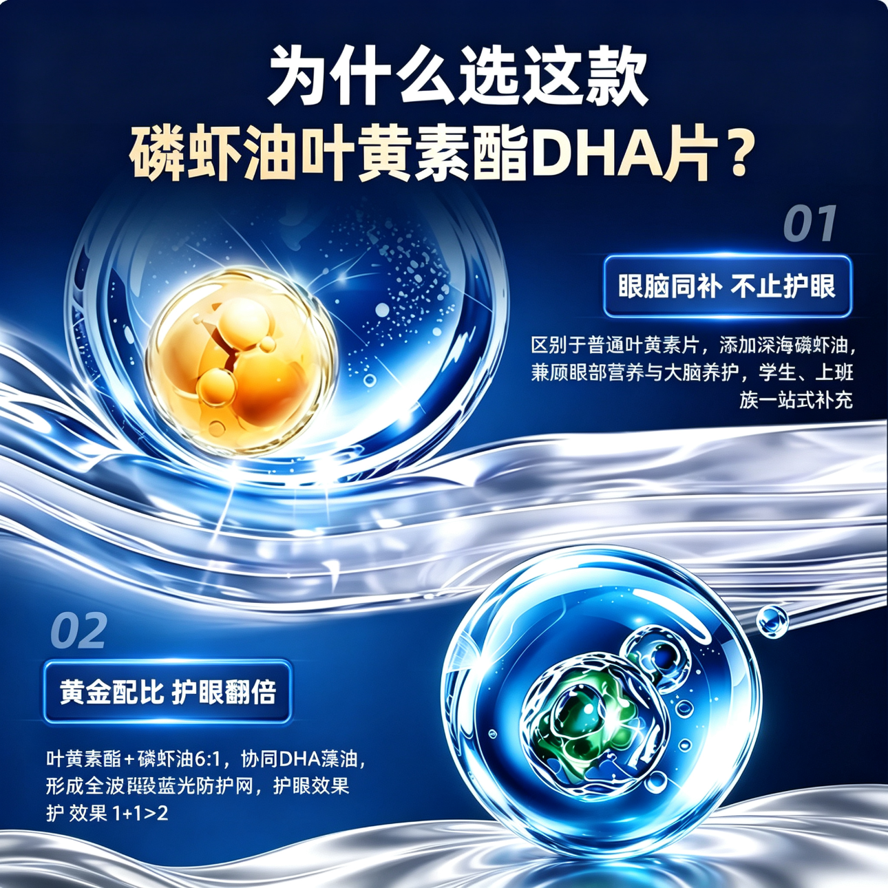 医方初南极磷虾油叶黄素酯胶囊官方正品磷虾油叶黄素DHA眼疲劳呵护视力 30粒*5瓶 【买三送二】