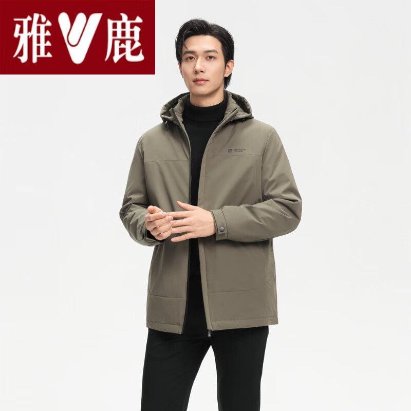 雅鹿高档春新款男式短款轻薄羽绒服商务休闲保暖夹克外套排骨爸爸 轻奢黑金新款国际大品牌高端档藏青色_5019 M 170_88A