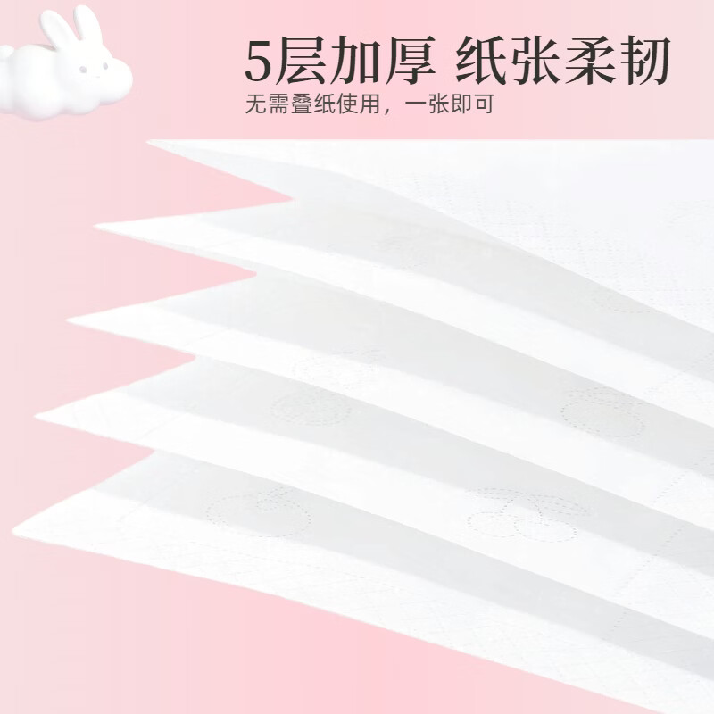 云兔绵柔如云抽纸可湿水家庭宿舍可用 5层 380张*8包 5层 380张*8包