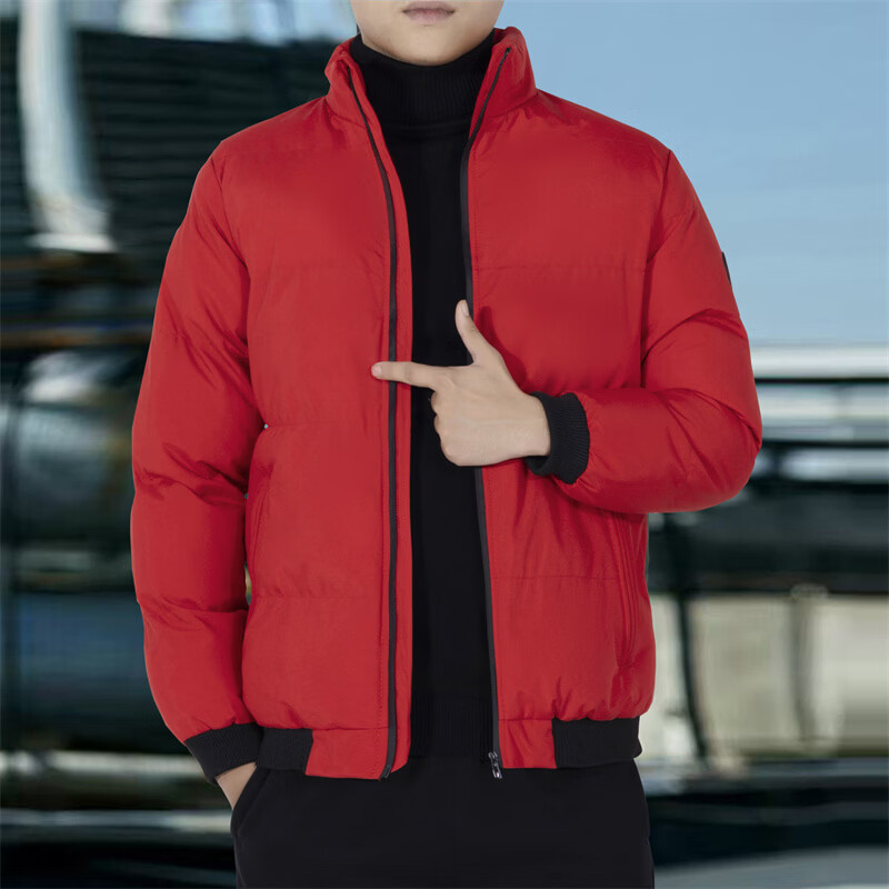 真维斯户外运动棉服男2026冬季青少年立领纯色百搭保暖防风棉衣外套上衣 军绿色 M