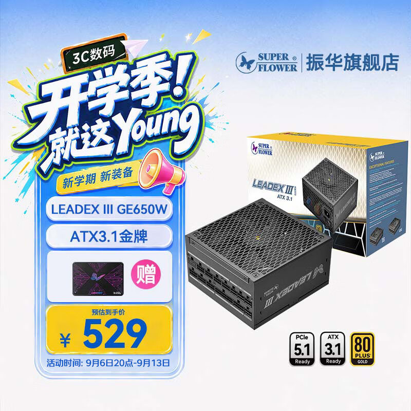 振华 LEADEX III GE 金牌电源650W