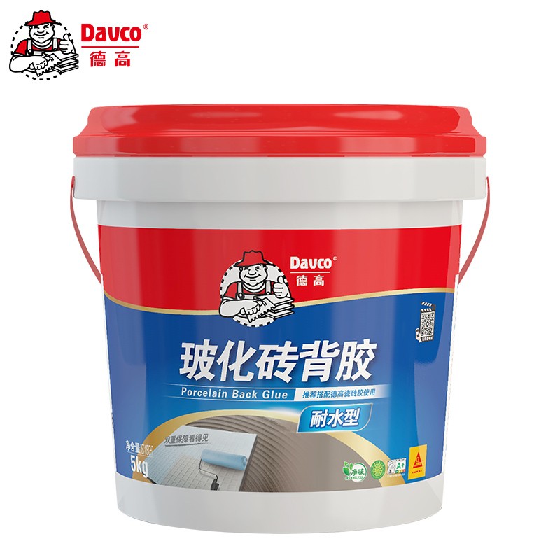 德高（Davco）德高瓷砖背涂胶 玻化砖背胶瓷砖强力粘结剂玻化砖粘接剂 背胶5KG/桶