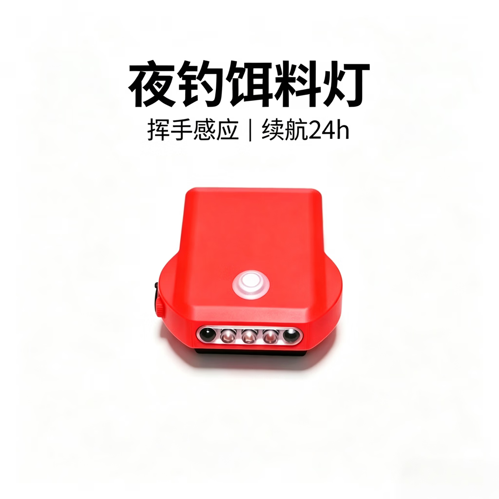 神州顶点夜钓头灯超亮感应夹帽灯续航24小时夜钓7-15夜钓鱼专用led饵料灯 S80红色续航24小时