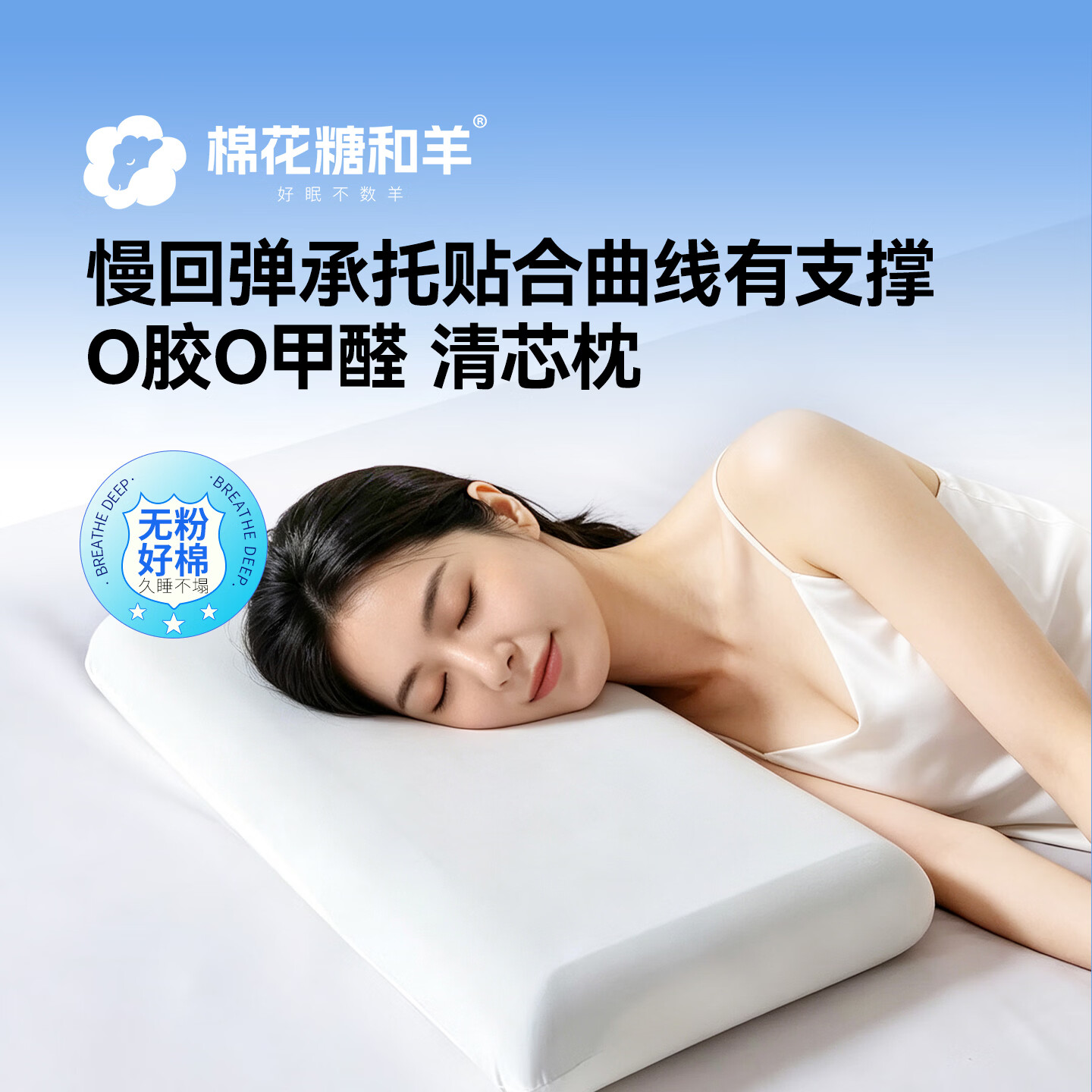 棉花糖和羊记忆棉枕头护颈椎枕枕头枕芯深睡眠成人慢回弹学生宿舍枕头侧睡枕 【两只装】 云端睡感0醛0异味 清芯枕(枕芯*2) 高枕 12cm *70cm*42cm
