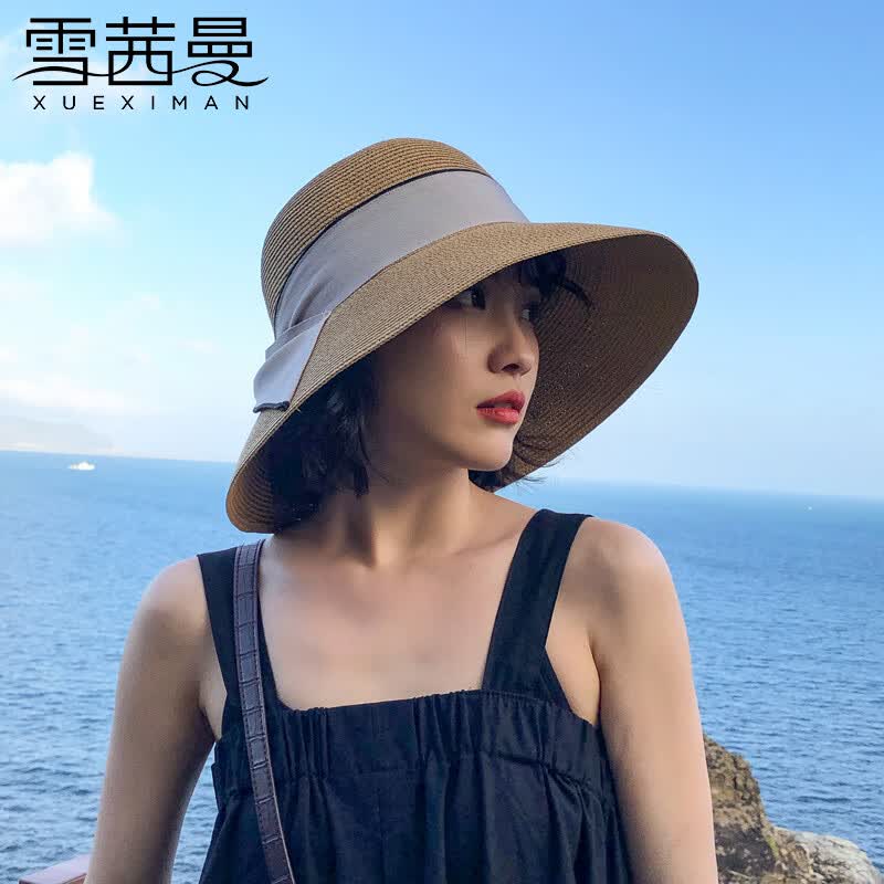 雪茜曼（XUEXIMAN）草帽女ins款夏季可折叠沙滩帽遮脸遮阳帽蝴蝶结渔夫帽太阳帽盆帽怎么样,好用不?