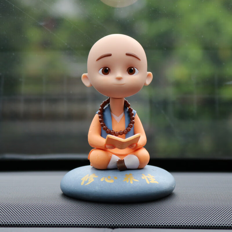 摆件创意车内饰用品摆件可爱个性车载装饰 睁眼(修心养性) 防滑垫  送