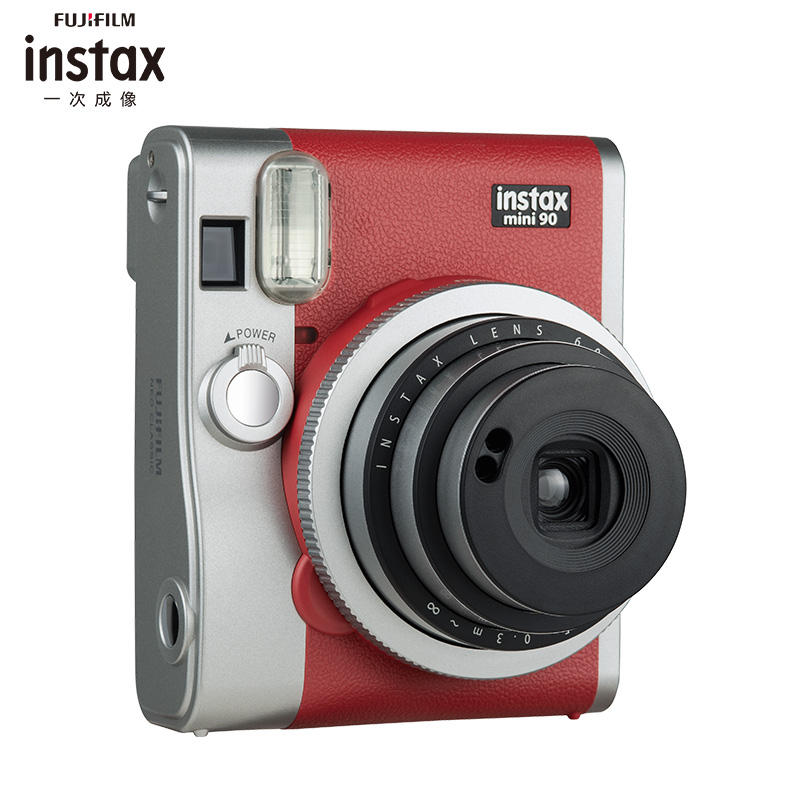 富士instax立拍立得 一次成像相机 mini90 典藏红