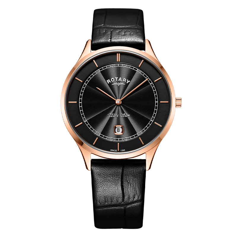 劳特莱（Rotary）英国 男士手表商务休闲皮带防水石英表日历男表送男生生日礼物 GS08304/04