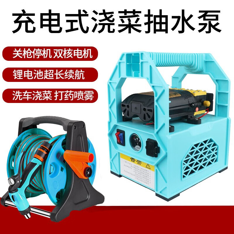 充电水泵农用浇菜户外抽水泵12v小型浇水抽水机便携式充电水泵自吸泵