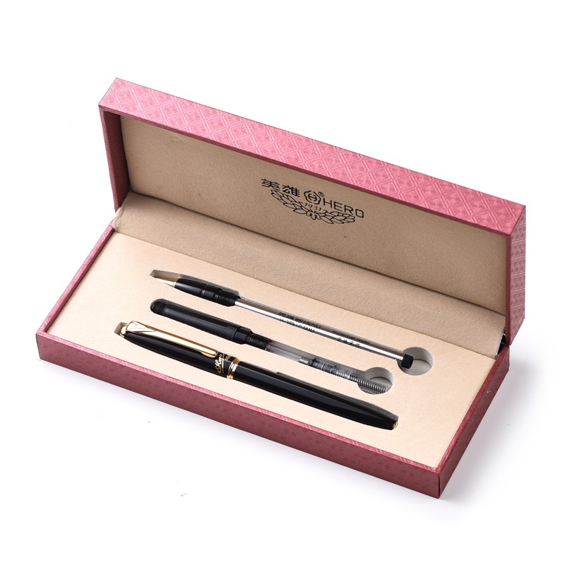 hero英雄钢笔1079暗尖特细1 2套装 钢笔 美工笔 宝珠笔 男士女士商务