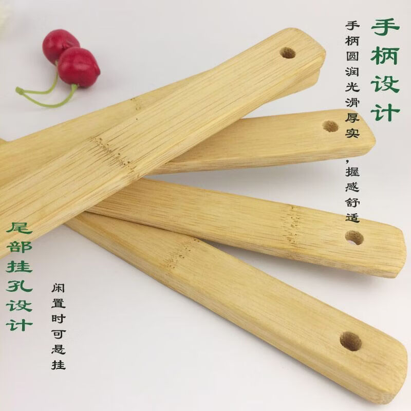 CRHMMFLF竹铲子竹煎铲竹饭勺硅胶炒勺套装竹锅铲不粘锅厨具炒菜铲不伤锅竹 直柄铲+斜口铲 六年老楠竹