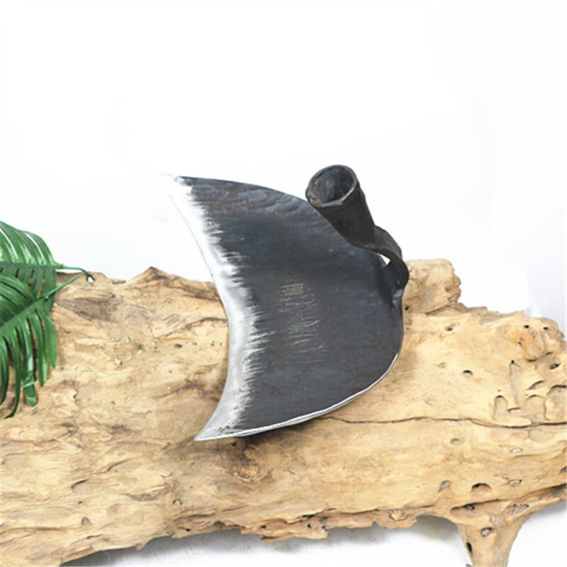 重谷锄头农具种菜除草锄草锻打农用锄全钢月牙弯园林工具木柄松土锄头