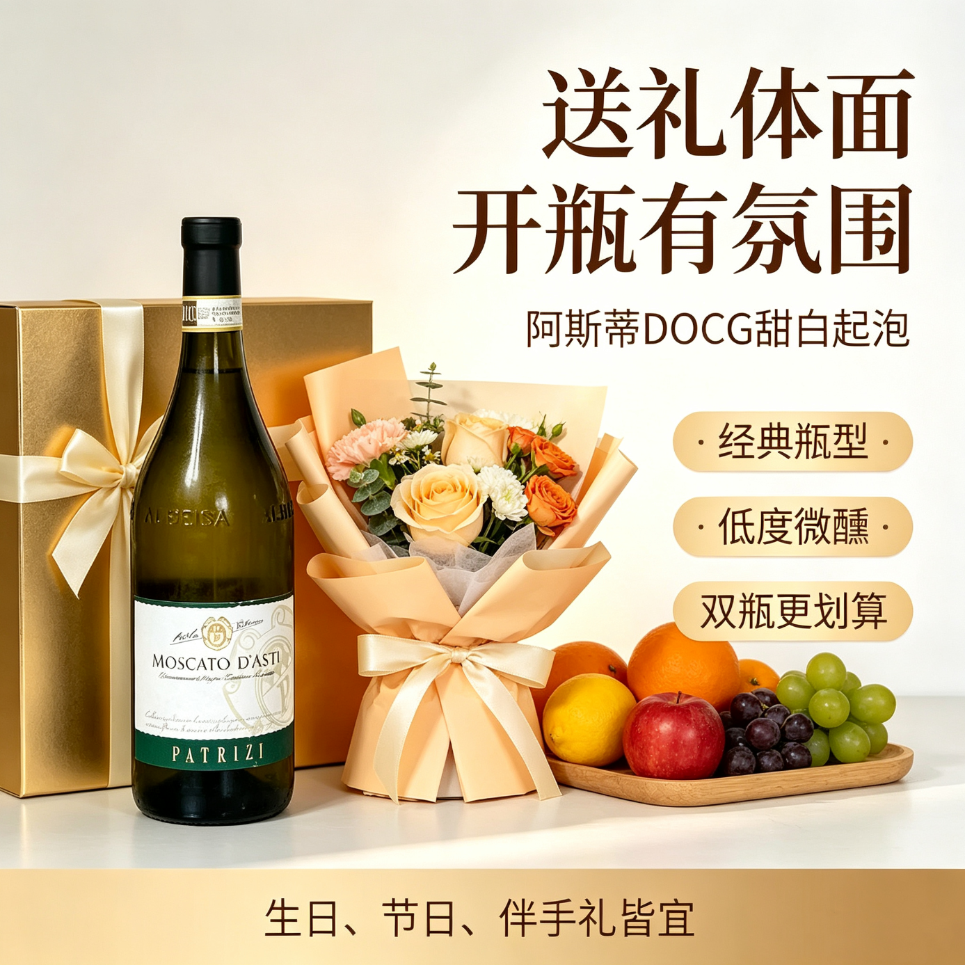 LEERER意大利DOCG等级莫斯卡托阿斯蒂甜白葡萄酒起泡酒 【双支】山竹冰茉莉+青提冰茉莉