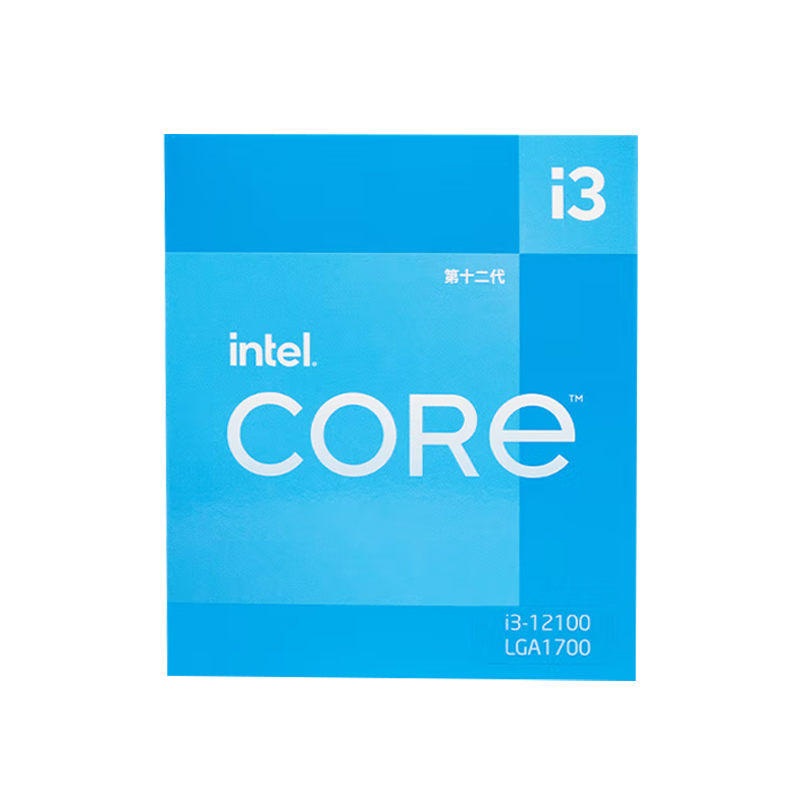 英特尔(Intel) i3-12100 酷睿12代 处理器 4核8线程 单核睿频至高可达4.3Ghz 12M三级缓存 盒装CPU实付799元