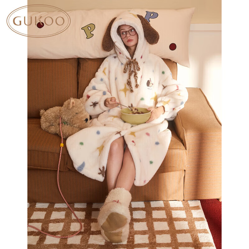 果壳（Gukoo）睡衣轰轰小狗系列睡袍 84.5元 - 86线报