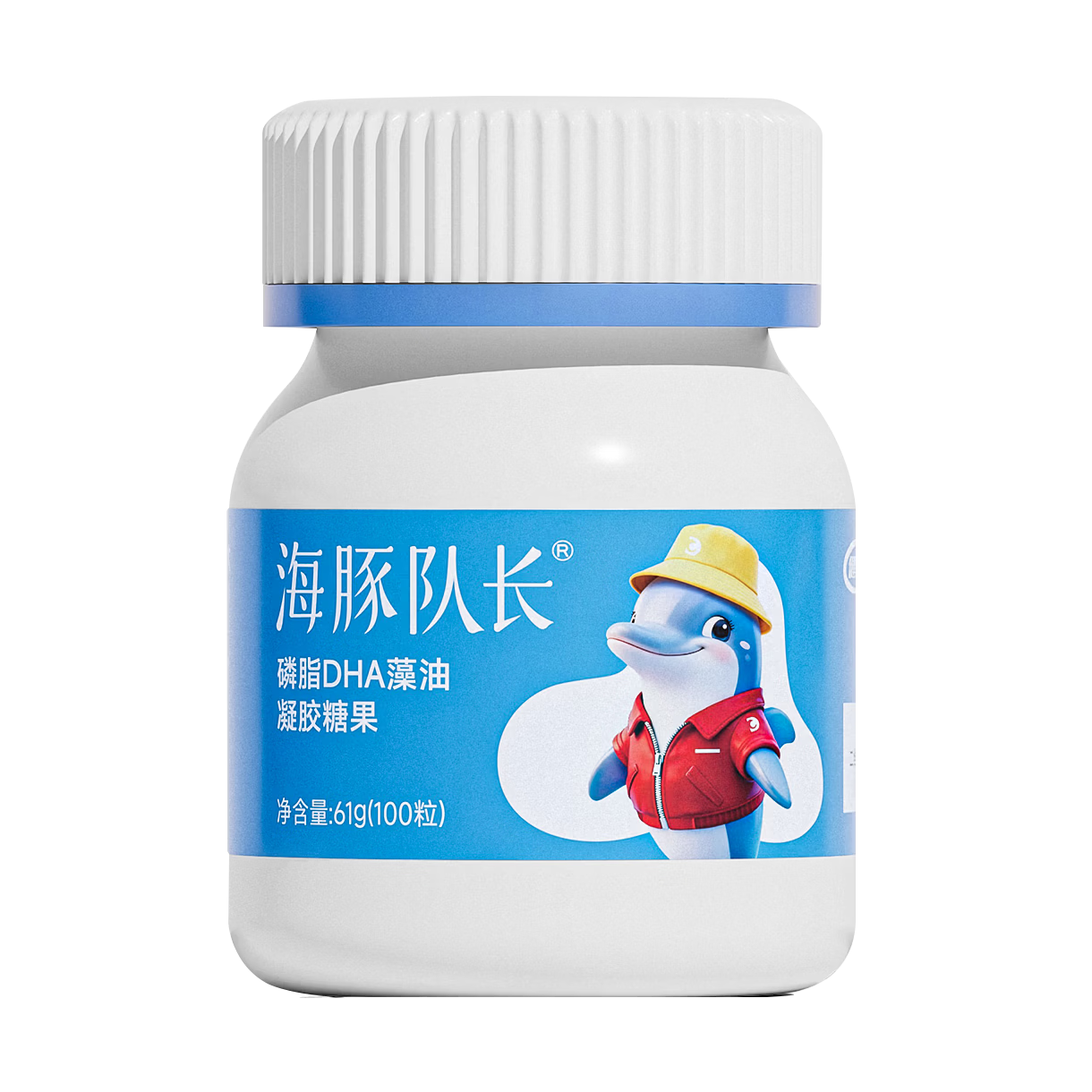 海豚队长磷脂DHA儿童藻油DHA150mg儿童学生健启星眼脑营养DHA100粒 100粒*1盒