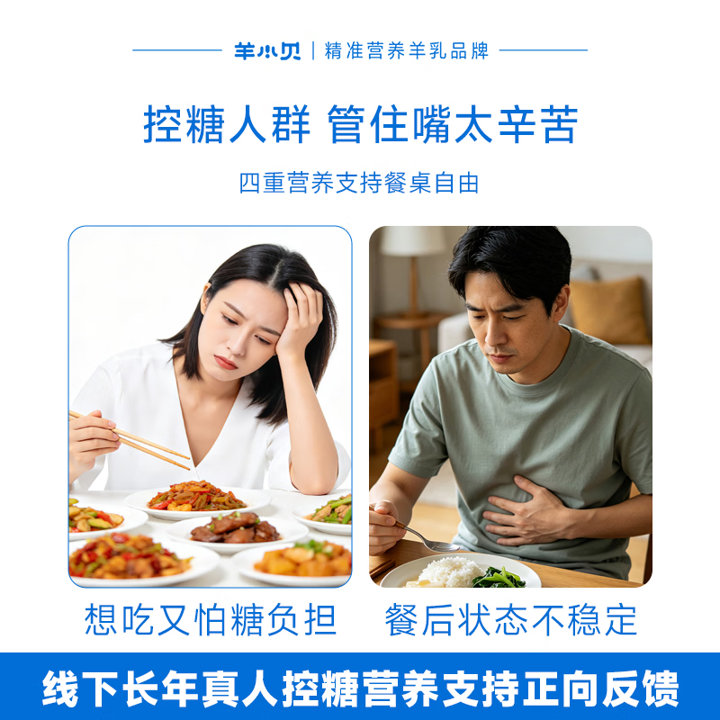羊小贝低GI益生菌活菌抗糖特膳片剂成人中老年益生元糖无忧加班调理消化 【控糖周期囤】 28袋*8盒 (日4袋 约2个月)